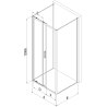 Mexen Exo-3S 3-väggig duschkabin skjutbar 100 x 75 cm, transparent, krom - 8151-100-075-01-00-3S