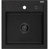 Mexen Vito granitdiskho 1-fack 520 x 490 mm, svart, svart avloppssifon - 6503521000-77-B