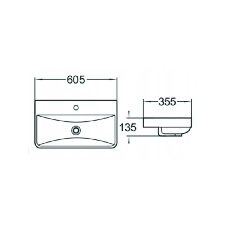 Mexen Dagna 60 x 35 cm inset washbasin, white - 21996000