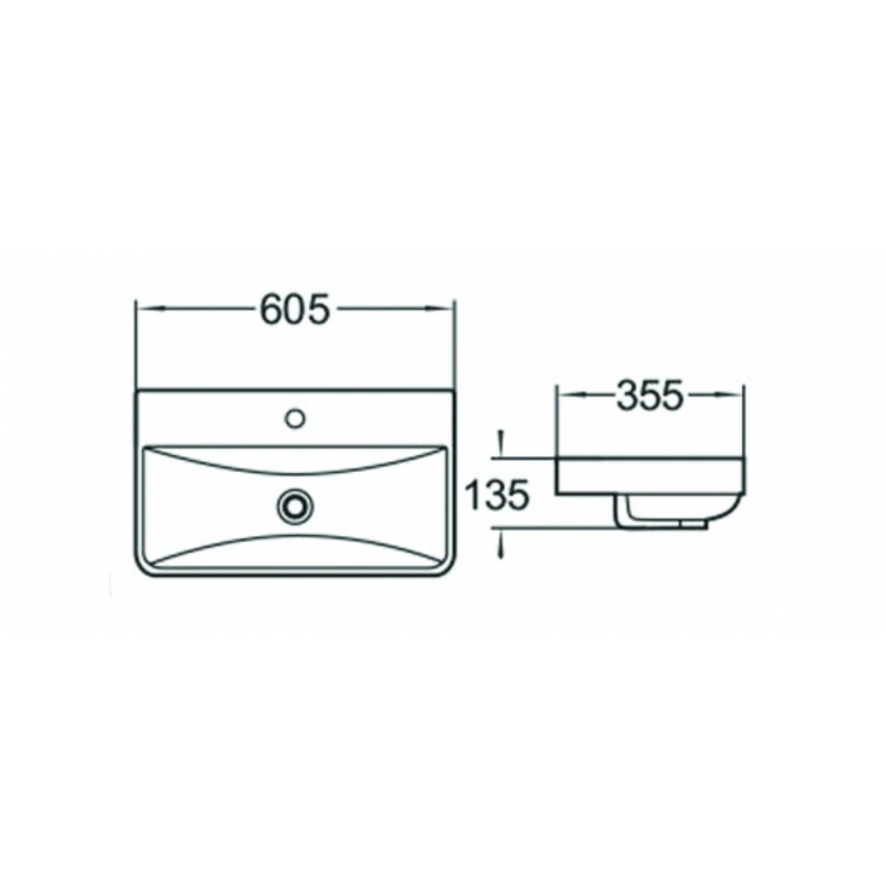Mexen Dagna umywalka wpuszczana w blat 60 x 35 cm, biała - 21996000