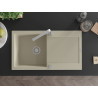 Mexen Leo granitische spoelbak 1-kamer met afdruiprek en keukenmengkraan Rita, beige - 6501-69-670300-00