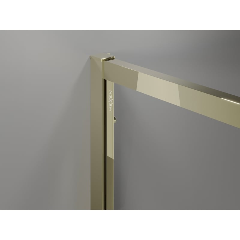 Mexen Exo-S 3S cabina doccia scorrevole a 3 lati 90 x 95 cm, trasparente, oro - 8151-090-095-50-00-3S
