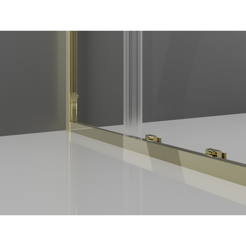 Mexen Exo-S 3S καμπίνα ντους 3 όψεων συρόμενη 125 x 95 εκ., διάφανο, χρυσό