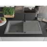 Mexen Leo fregadero de cocina de granito de 1 seno con escurridor y grifo de cocina Rita, gris - 6501-71-670300-70-B