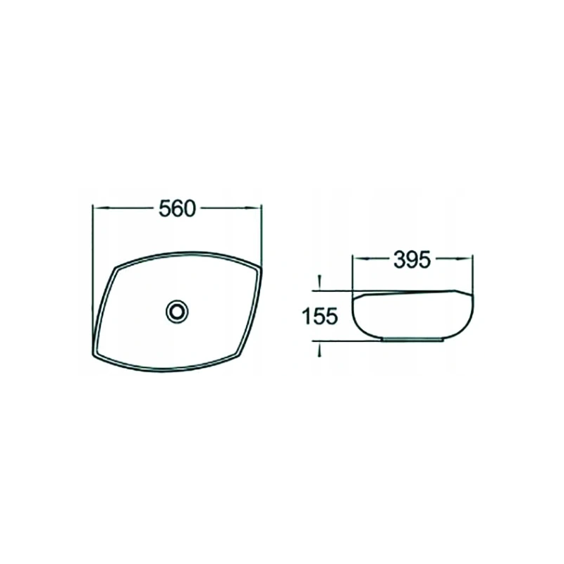 Mexen Gianna lavabo da appoggio 56 x 39 cm, bianco - 21915600