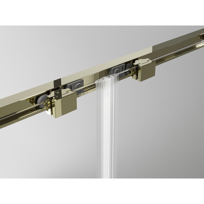 Mexen Exo-3S trīssienu bīdāma dušas kabīne 180 x 95 cm, caurspīdīga, zelta - 8151-180-095-50-00-3S