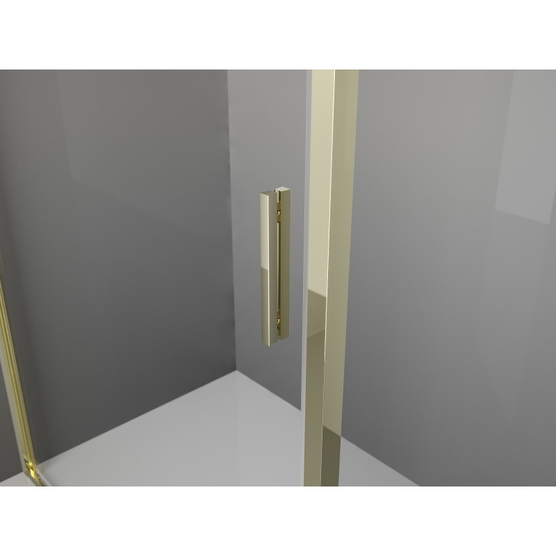 Mexen Exo-S 3S καμπίνα ντους 3 τοιχωμάτων συρόμενη 200 x 100 cm, διαφανής, χρυσή