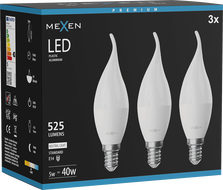 Mexen Nova 3x LED žarulja plamen E14, C37, 5W, Neutralna - 4000K, 525 lm - L106-E14-0540-01x03