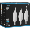 Mexen Nova 3x żarówka LED płomyk E14, C37, 8W, Zimna - 6500K, 840 lm - L106-E14-0865-01x03