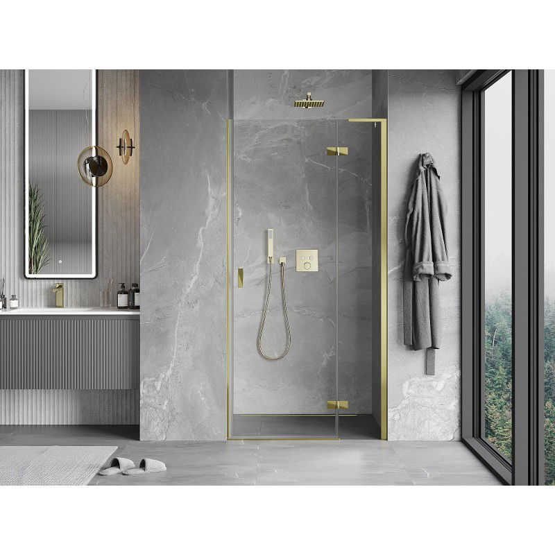 Mexen Mist-H L puerta de ducha abatible derecha 110 cm, transparente, dorado - 8A5L-110-000-50-00-P