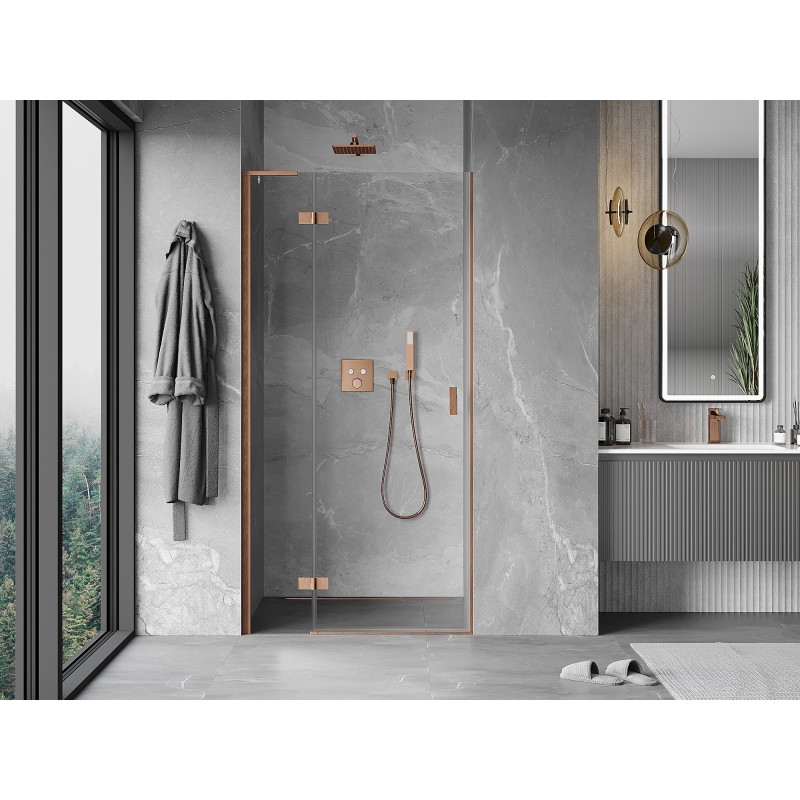 Mexen Mist-H L vasakpoolne dušiuks, vasak, 110 cm, läbipaistev, harjatud vask - 8A5L-110-000-65-00-L