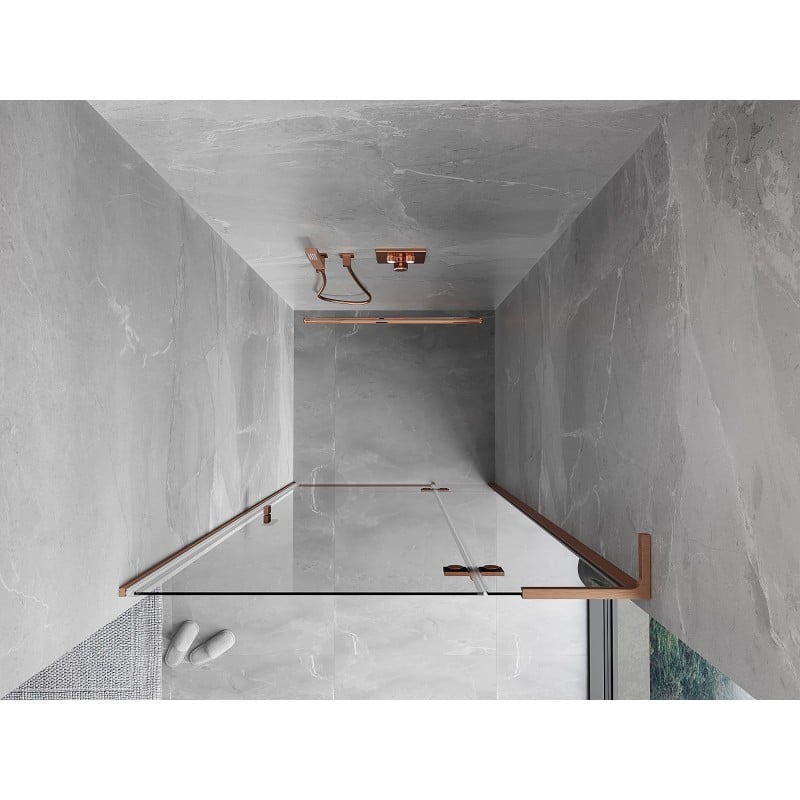 Mexen Mist-H L drzwi prysznicowe uchylne prawe 95 cm, transparent, miedź szczotkowana - 8A5L-095-000-65-00-P
