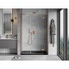 Mexen Mist-H L porte de douche pivotante droite 135 cm, transparente, cuivre brossé - 8A5L-135-001-65-00-P