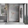 Mexen Mist-H L porte de douche pivotante droite 135 cm, transparente, cuivre brossé - 8A5L-135-001-65-00-P