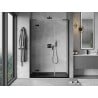 Mexen Mist-H L drzwi prysznicowe uchylne lewe 150 cm, transparent, czarne - 8A5L-150-001-70-00-L