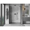 Mexen Mist-H L drzwi prysznicowe uchylne lewe 155 cm, transparent, czarne - 8A5L-155-001-70-00-L