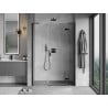 Mexen Mist-H L right hinged shower door 135 cm, transparent, black - 8A5L-135-001-70-00-P
