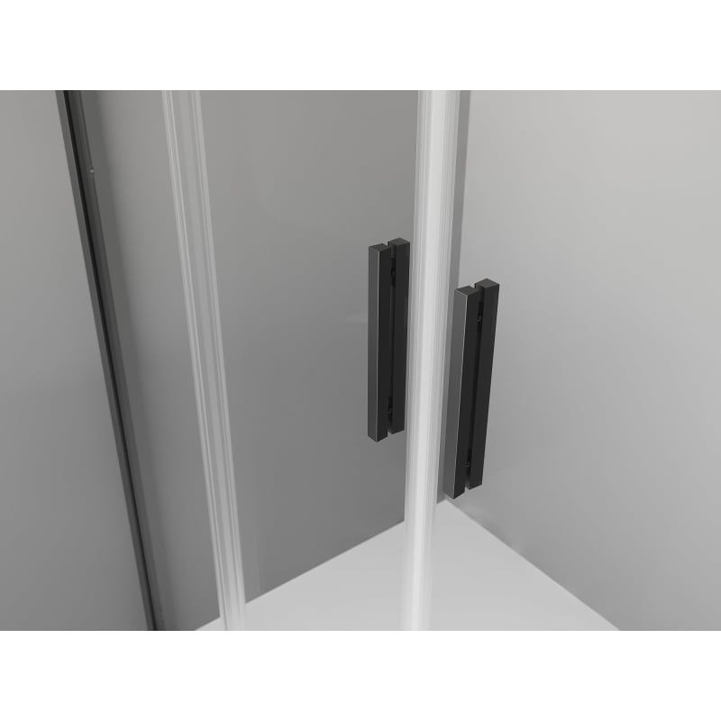 Mexen Exo-3S duschkabin 3-väggig skjutdörr 150 x 80 cm, transparent, svart - 8152-150-080-70-00-3S
