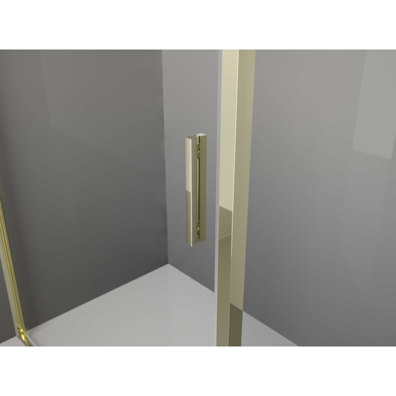 Mexen Exo-BR 3S cabina doccia 3 lati a battente 90 x 85 cm, trasparente, dorata - 8181-090-085-50-00-3S