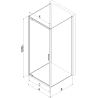 Mexen Exo-BR 3S kabina prysznicowa 3-ścienna uchylna 95 x 90 cm, transparent, złota - 8181-095-090-50-00-3S