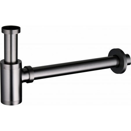 Mexen semisifón de lavabo redondo, gris pistola cepillado - 79950-66