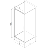 Mexen Exo-BR 3S tuš kabina 3-stranska nihajna 70 x 100 cm, prosojna, črna - 8181-070-100-70-00-3S