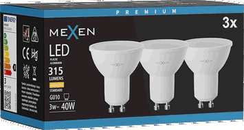 Mexen Nova 3x LED Bulb GU10, 3W, Warm - 3000K, 315 lm - L107-GU10-0330-01x03