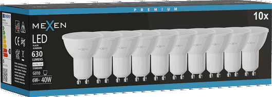 Mexen Nova 10x żarówka LED GU10, 6W, Neutralna - 4000K, 630 lm - L107-GU10-0640-01x10