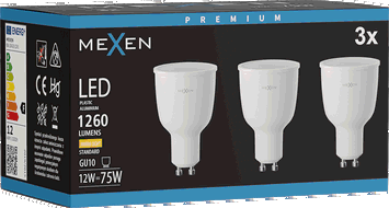 Mexen Nova 3x LED Bulb GU10, 12W, Warm - 3000K, 1260 lm - L108-GU10-1230-01x03