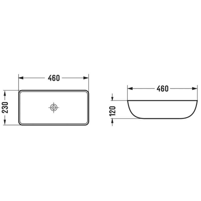 Mexen Klara countertop washbasin 46 x 23 cm, matte black - 21564685