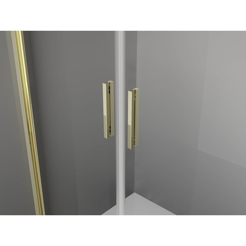 Mexen Exo-3S kabina prysznicowa 3-ścienna uchylna 120 x 85 cm, transparent, złota - 8182-120-085-50-00-3S