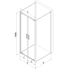 Mexen Exo-BR Duo 3S kabina prysznicowa 3-ścienna uchylna 90 x 100 cm, transparent, złota - 8182-090-100-50-00-3S