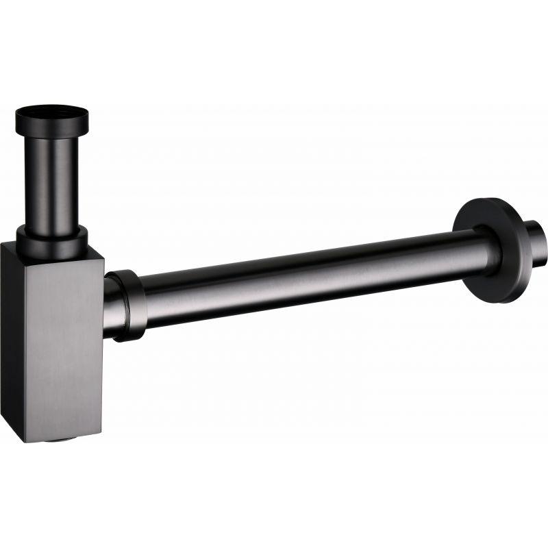 Mexen kwadratische halve wastafelflesifon, grafiet - 79960-66