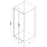 Mexen Exo-BR Duo 3S kabina prysznicowa 3-ścienna uchylna 70 x 75 cm, transparent, czarna - 8182-070-075-70-00-3S