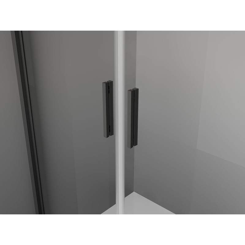 Mexen Exo-3S 3-sienu atvērtā dušas kabīna 80 x 80 cm, caurspīdīga, melna - 8182-080-080-70-00-3S