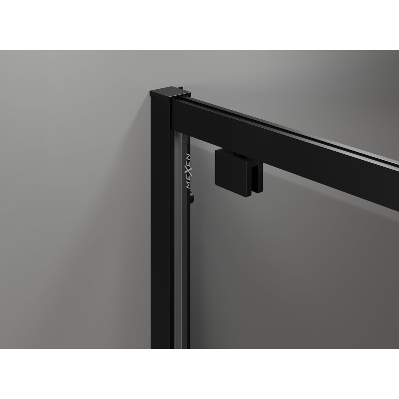 Mexen Exo-3S 3-sienu dušas kabīne ar eņģu durvīm 120 x 100 cm, caurspīdīga, melna - 8182-120-100-70-00-3S