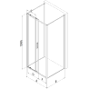 Mexen Exo-S 3S kabina prysznicowa 3-ścienna rozsuwana 170 x 90 cm, transparent, czarna - 8151-170-090-70-00-3S