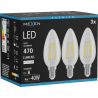 Mexen Vintis 3x żarówka filament LED E14, C35, 4W, Neutralna - 4000K, 470 lm, clear - L154-E14-0427-00x03