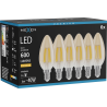 Mexen Vintis 6x LED-filamentlampa E14, C35, 6W, Varm - 2200K, 600 lm, bärnsten - L154-E14-0622-50x06