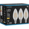 Mexen Vintis 3x LED kvēldiega spuldze E14, C35, 6W, Silta - 2700K, 720 lm, caurspīdīga - L154-E14-0627-00x03