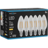 Mexen Vintis 6x LED-Filament-Glühbirne E14, C35, 6W, Warm - 2700K, 720 lm, klar - L154-E14-0627-00x06