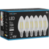 Mexen Vintis 6x Lampadina a filamento LED E14, C35, 6W, Neutra - 4000K, 720 lm, trasparente - L154-E14-0640-00x06