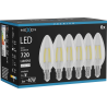Mexen Vintis 6x spuldze LED filaments E14, C35, 6W, Neitrāla - 4000K, 720 lm, caurspīdīga - L154-E14-0640-00x06