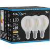 Mexen Vintis 3x LED diegu spuldze E14, G45, 2W, Silta - 2700K, 240 lm, caurspīdīga - L156-E14-0227-00x03
