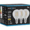 Mexen Vintis 3x LED Filament Luucht E14, G45, 4W, Waarm - 2700K, 470 lm, kloer - L156-E14-0427-00x03