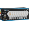Mexen Vintis 10x spuldze filamenta LED E14, G45, 4W, Silta - 2700K, 470 lm, caurspīdīga - L156-E14-0427-00x10