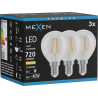 Mexen Vintis 3x Filament LED-glödlampa E14, G45, 6W, Varm - 2700K, 720 lm, klar - L156-E14-0627-00x03