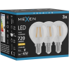 Mexen Vintis 3x LED kvēldiega spuldze E14, G45, 6W, Silta - 2700K, 720 lm, caurspīdīga - L156-E14-0627-00x03