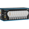 Mexen Vintis 10x bombilla LED de filamento E14, G45, 6W, Cálida - 2700K, 720 lm, clara - L156-E14-0627-00x10