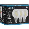 Mexen Vintis 3x żarówka filament LED E14, G45, 6W, Neutralna - 4000K, 720 lm, clear - L156-E14-0640-00x03